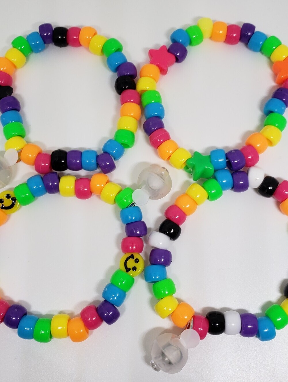 Handmade LED Light Rainbow stackable kandi Bracelets ♡ - Picture 8 of 9
